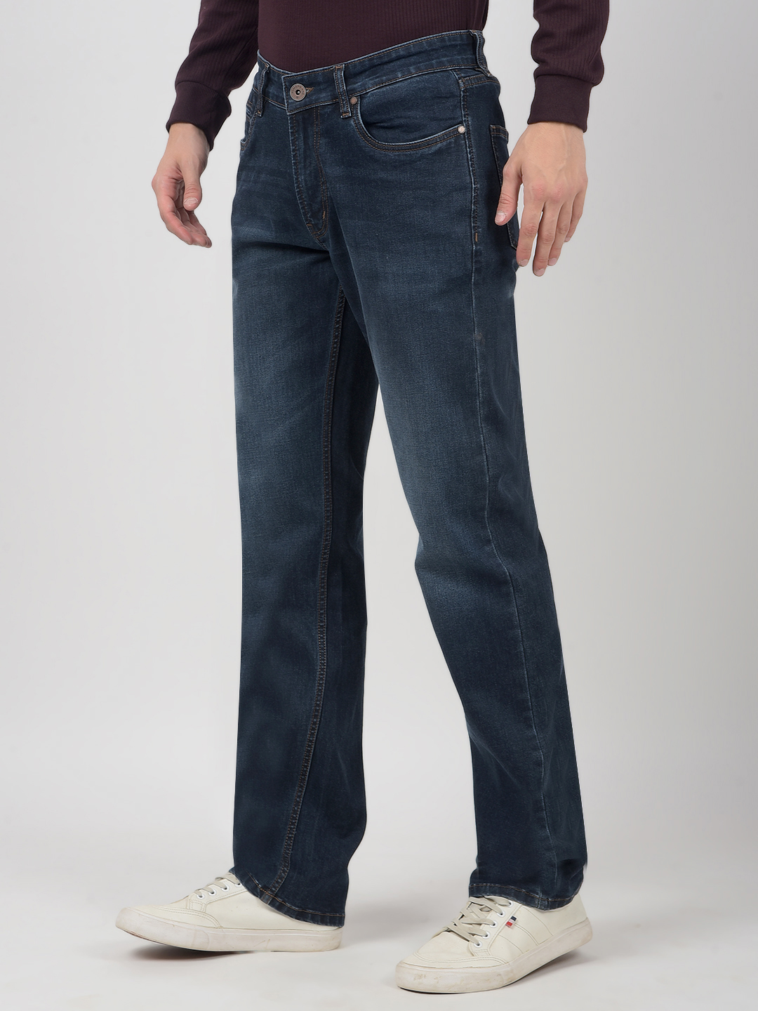 Numero Uno Men Solid Dark Blue Jeans